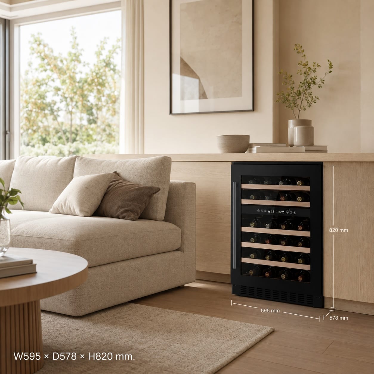 ตู้แช่ไวน์ PRIMIO P-145ฺB แบ่ง 2 อุณหภูมิ 46 ขวด (สีดำ)_2